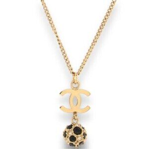 Sale!Like new authentic ChanelCC Drop Pendant Necklace Metal with Crysta…